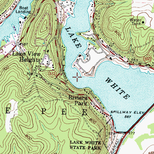 Topographic Map of Lake White, OH