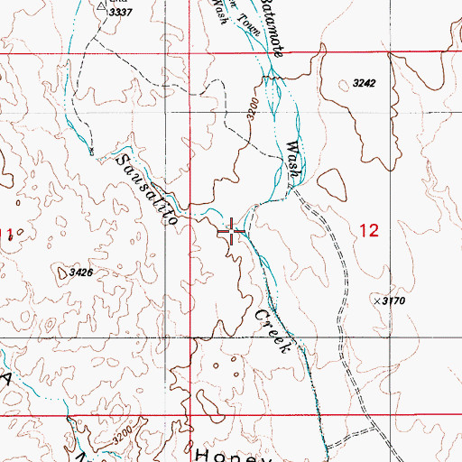 Topographic Map of Batamote Wash, AZ