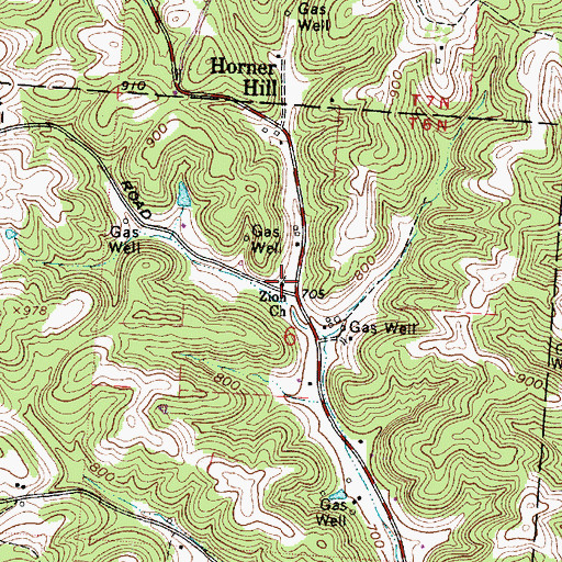 Topographic Map of Zion Church, OH