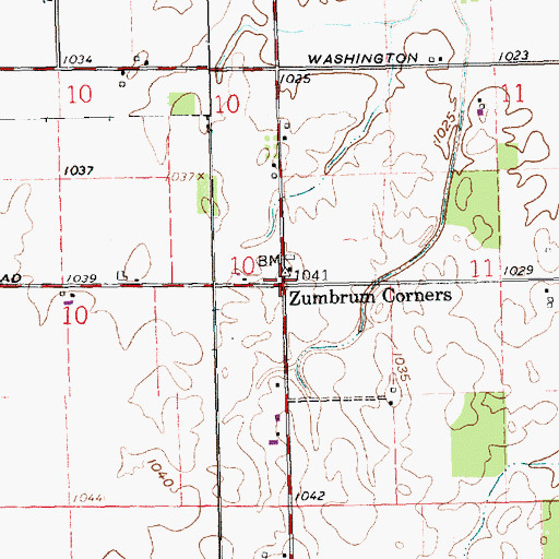 Topographic Map of Zumbrum Corners, OH