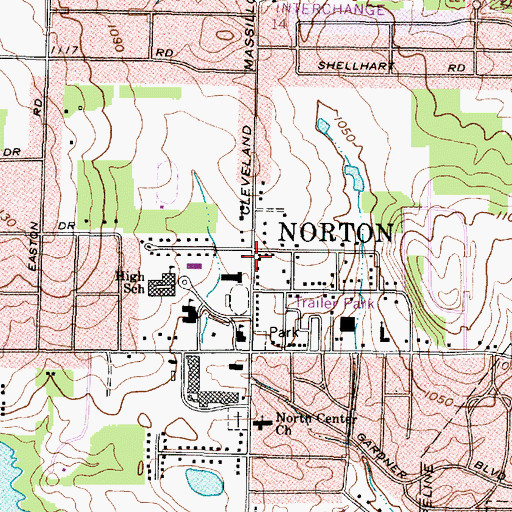 Topographic Map of Norton, OH