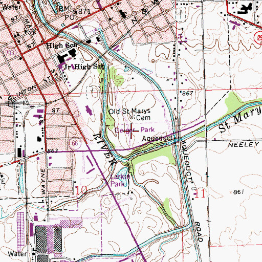 Topographic Map of Geiger Park, OH