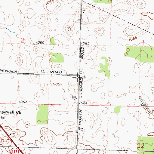 Topographic Map of Gossard School (historical), OH