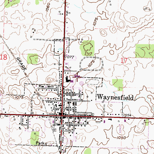 Topographic Map of Waynesfield-Goshen Elementary School, OH