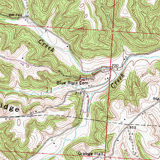 Topographic Map of Bluerock Church (historical), OH