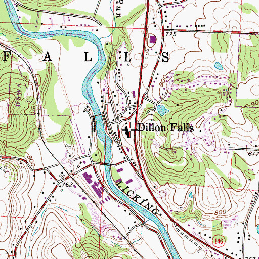 Topographic Map of Dillon Elementary School, OH