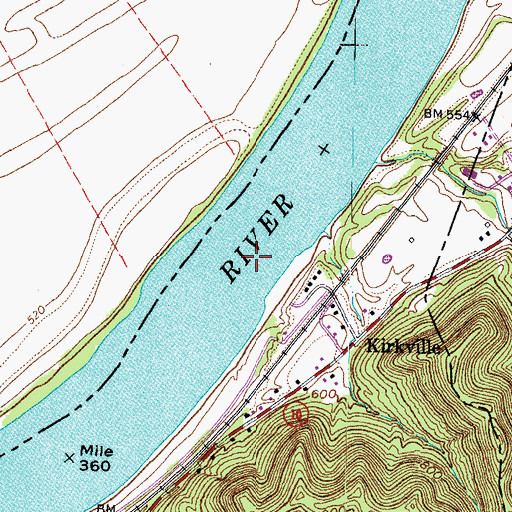 Topographic Map of Lock and Dam Number 31 (historical), OH