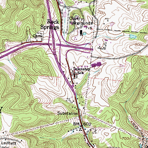 Topographic Map of Salisbury Elementary School, OH