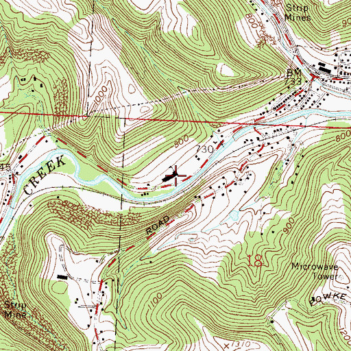Topographic Map of Neffs Elementary School, OH