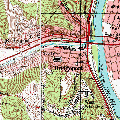 Topographic Map of Kirkwood Middle School, OH