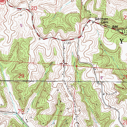Topographic Map of Bailey Ridge School (historical), OH