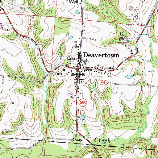 Topographic Map of York Elementary School, OH