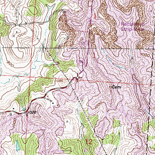 Topographic Map of Reeds School (historical), OH