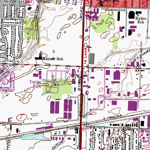 Topographic Map of Hill-Byrne Shopping Center, OH