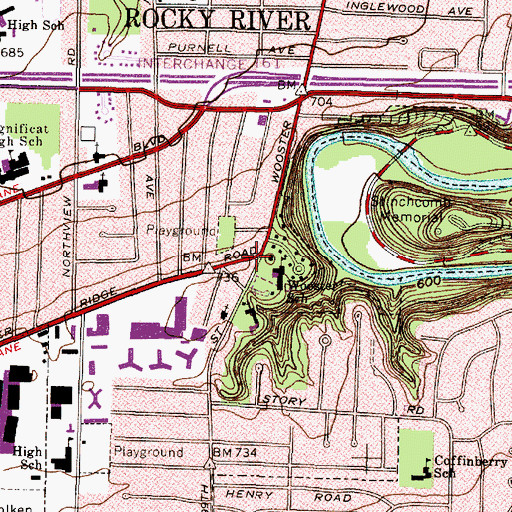 Topographic Map of Rockport, OH