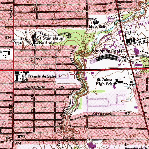 Topographic Map of Southpark, OH