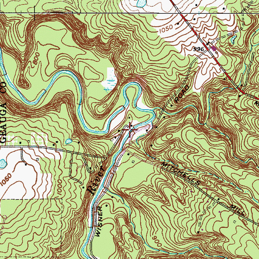 Topographic Map of Mitchells Mill (historical), OH