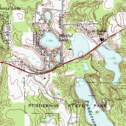 Topographic Map of Webster Crossing, OH