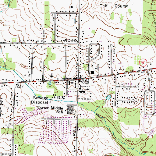 Topographic Map of Bates Corners, OH