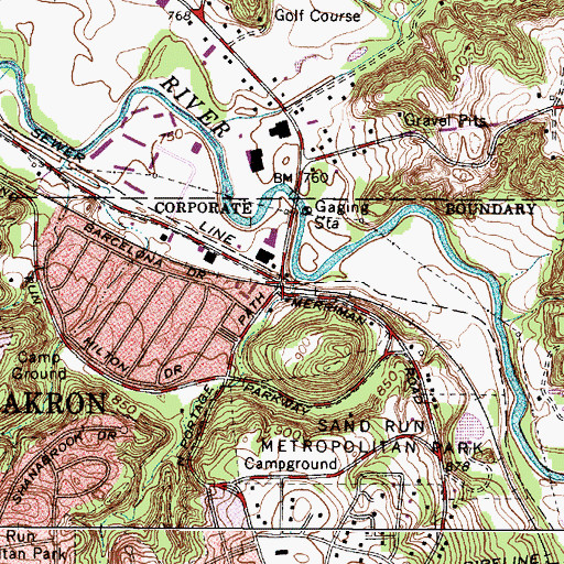 Topographic Map of Cranmer, OH