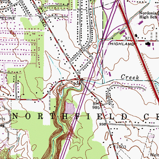 Topographic Map of Little York, OH