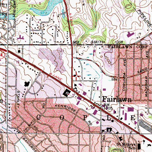 Topographic Map of Merchants Square Shopping Center, OH