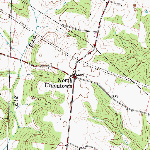 Topographic Map of North Uniontown, OH