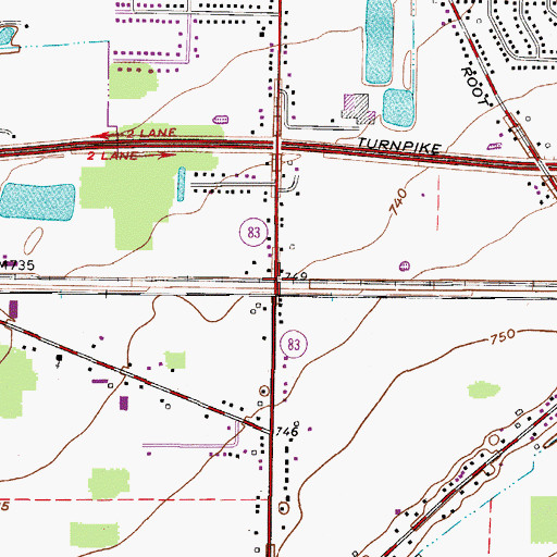 Topographic Map of Shawville (historical), OH