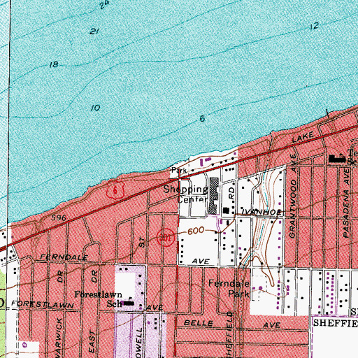 Topographic Map of Lake Breeze, OH