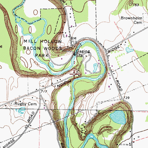 Topographic Map of Rugby (historical), OH
