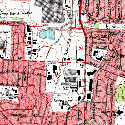 Topographic Map of Lindenhall, OH