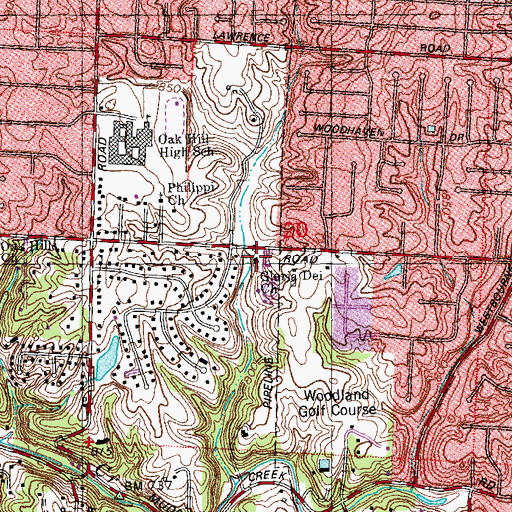 Topographic Map of Gloria Dei Church, OH