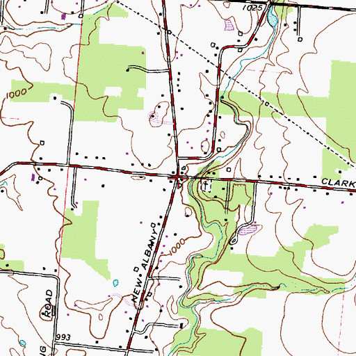 Topographic Map of Ovid, OH