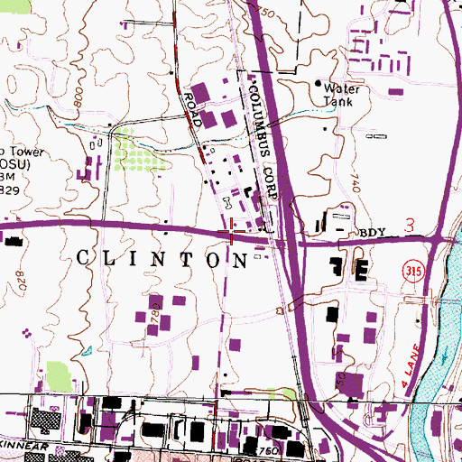 Topographic Map of Seagrave, OH