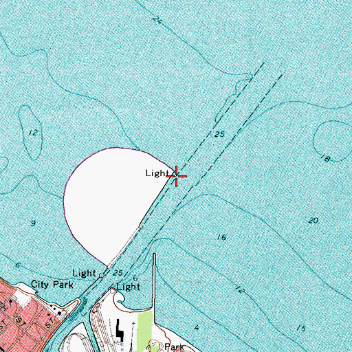 Topographic Map of Huron Light, OH