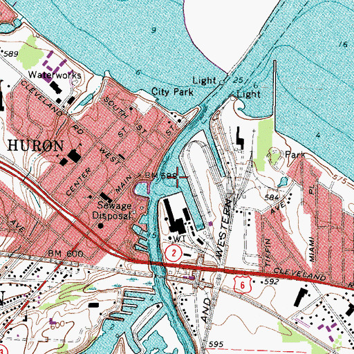 Topographic Map of East Turning Basin, OH