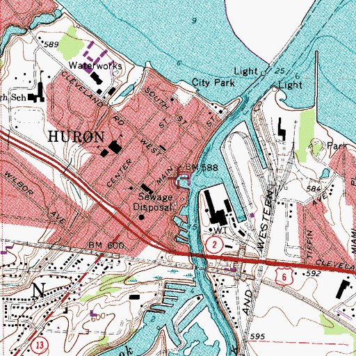 Topographic Map of Anchor Point, OH