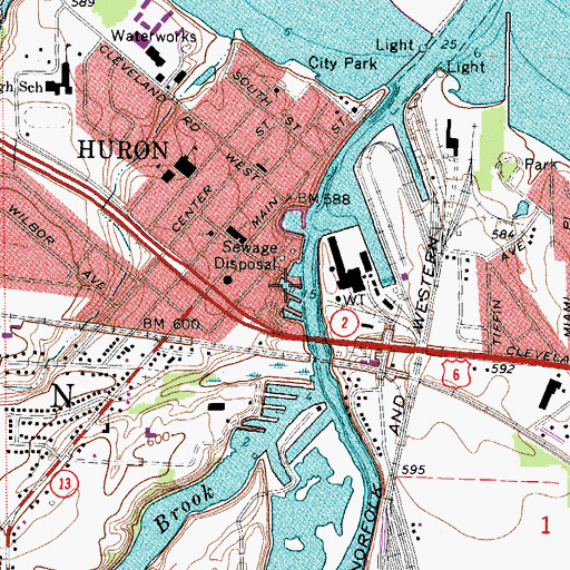 Topographic Map of Harbor North, OH