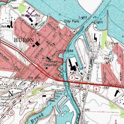 Topographic Map of Harbor Yacht Club, OH