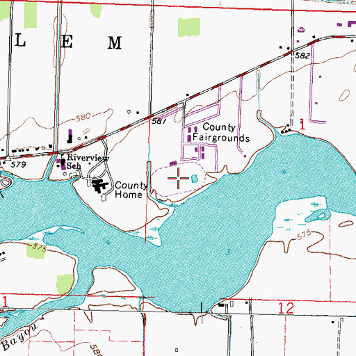 Topographic Map of Ottawa County Fairgrounds, OH