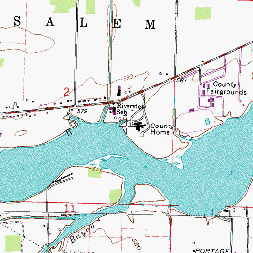 Topographic Map of Ottawa County Home, OH