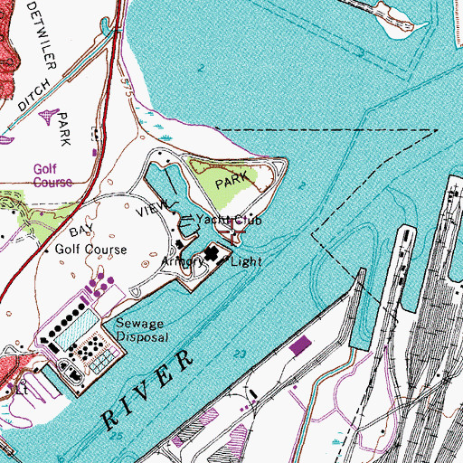 Topographic Map of Bay View Yacht Club, OH
