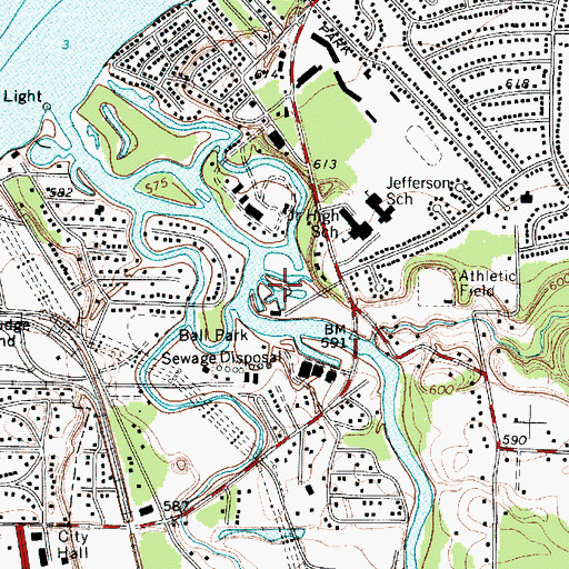 Topographic Map of Chargin Boat Club, OH