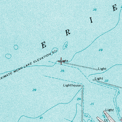 Topographic Map of Harbor Light, OH