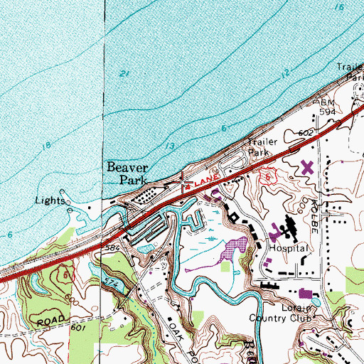 Topographic Map of Coppers Kettle Marina, OH
