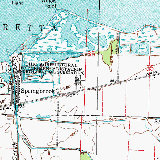 Topographic Map of Ohio Agricultural Experimental Station, OH