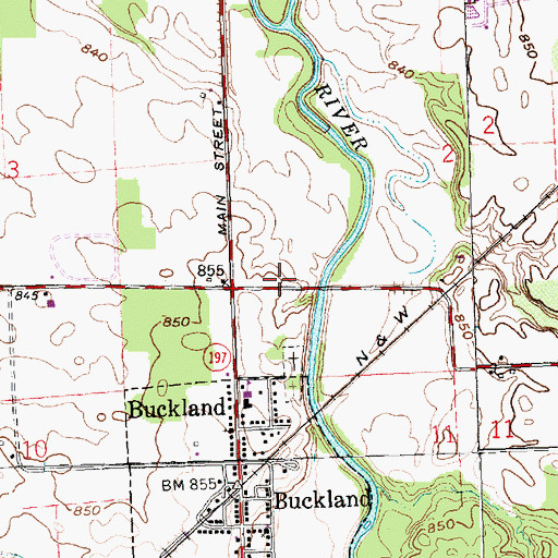 Topographic Map of Jacob Baker Cemetery, OH