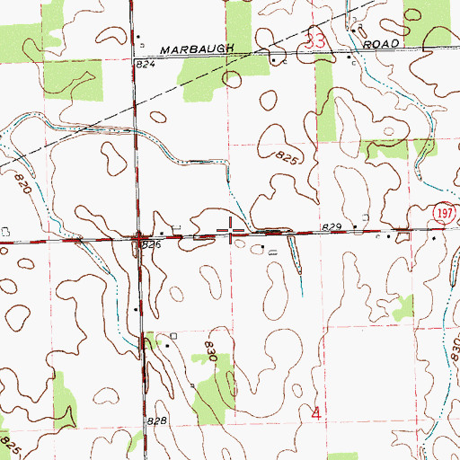 Topographic Map of School Number 4 (historical), OH