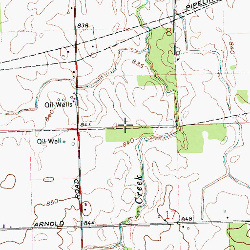 Topographic Map of Triangle Three Farms, OH