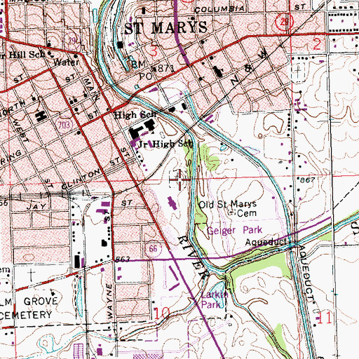 Topographic Map of Lutheran Cemetery, OH